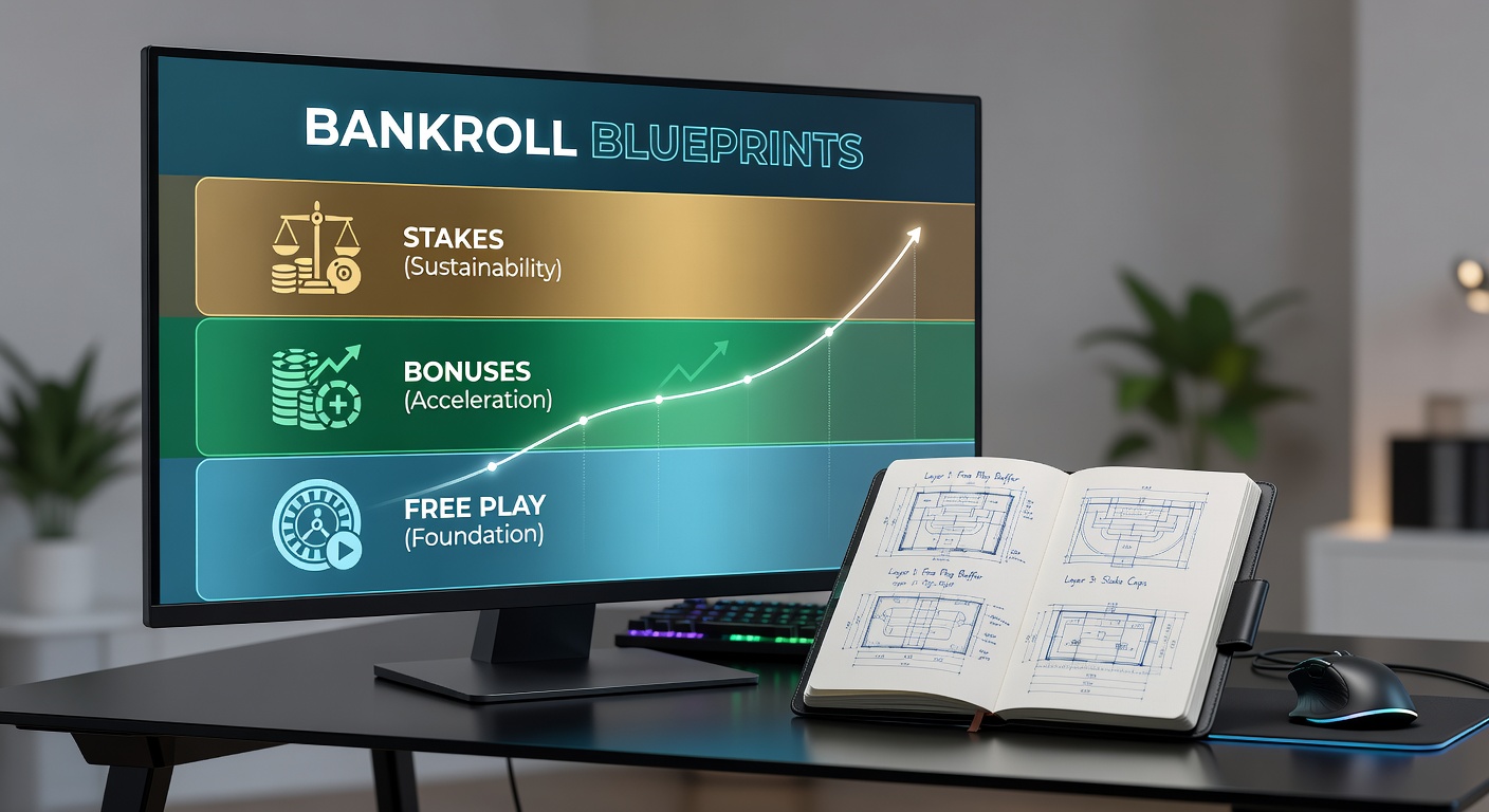 Close-up of online roulette interface displaying stacked bonus meters, free play icons, and progressive stake sliders during an extended session