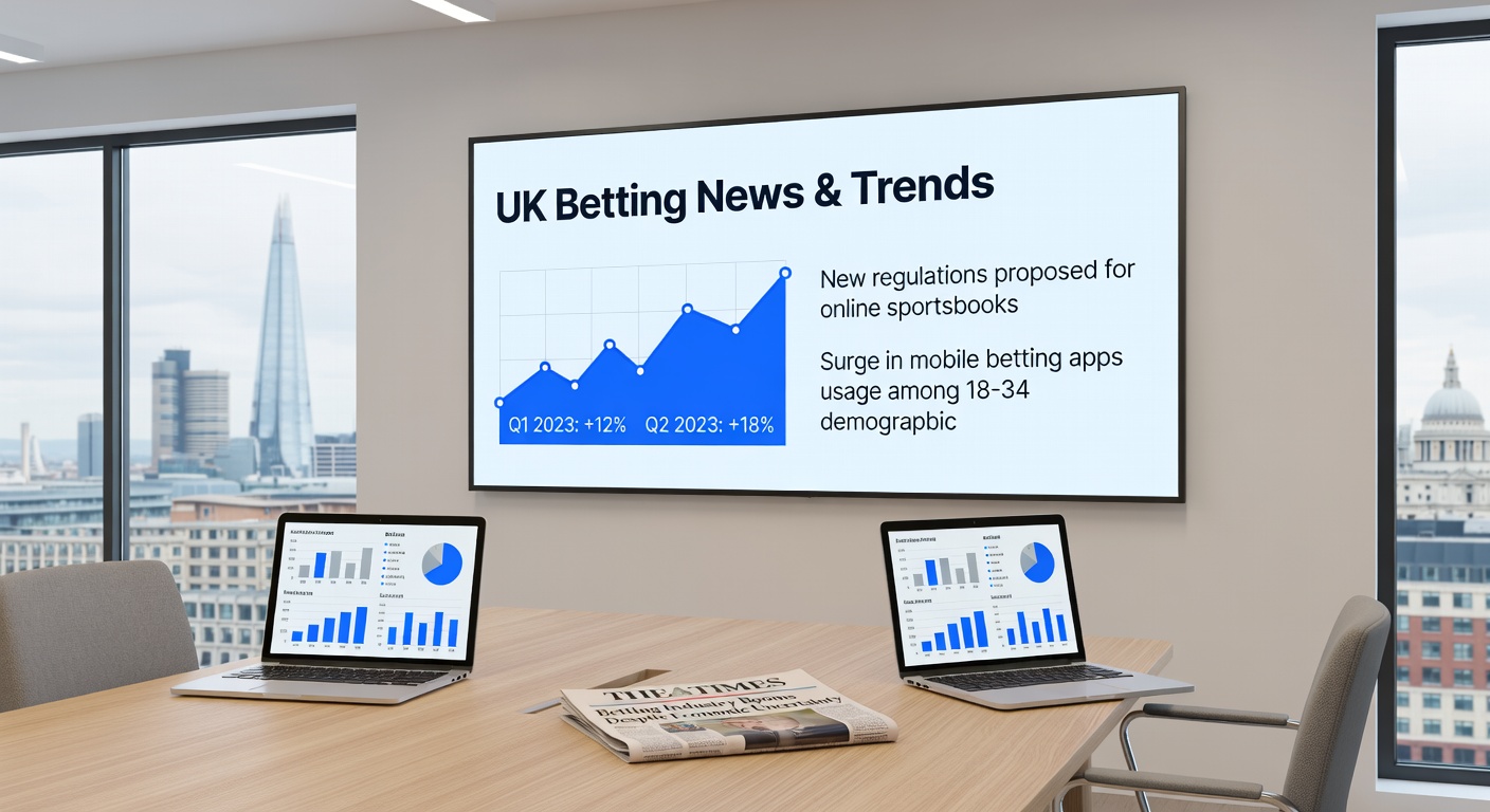 Graph illustrating UK gambling market shifts with declining betting premises and rising online slots GGY