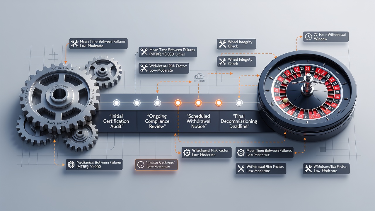 Digital interface displaying roulette payout processing alongside certification compliance indicators