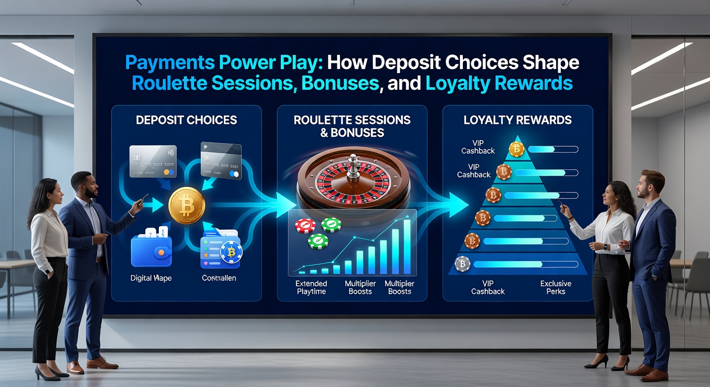 Close-up of a smartphone screen showing roulette app with deposit menu open, featuring e-wallet and crypto options alongside bonus notifications