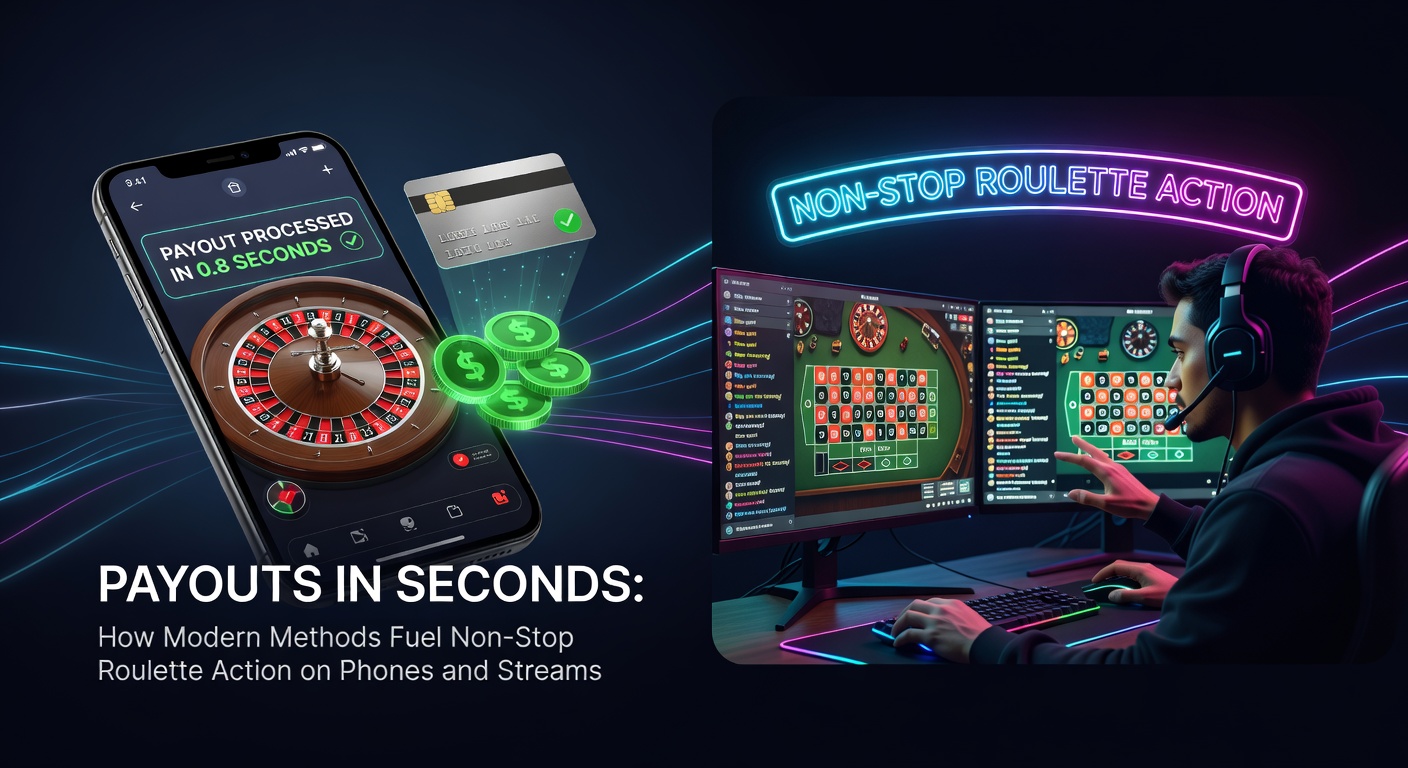 Smartphone displaying a live roulette stream with instant payout notification overlay, highlighting seamless mobile gaming action