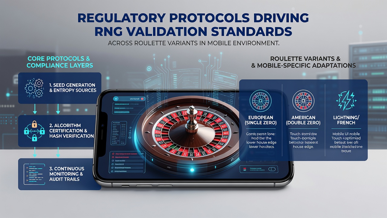Laboratory technicians analyzing RNG output data for mobile roulette compliance