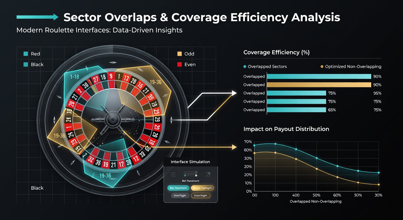 Close-up view of a mobile roulette interface showing sector bet selections with overlap indicators active