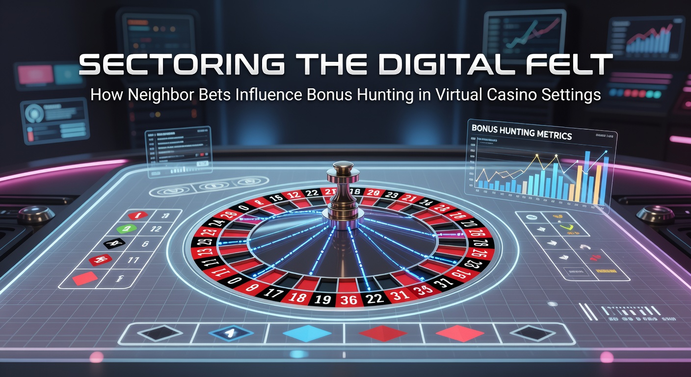 Digital roulette wheel interface showing neighbor bet sectors highlighted on a virtual felt table
