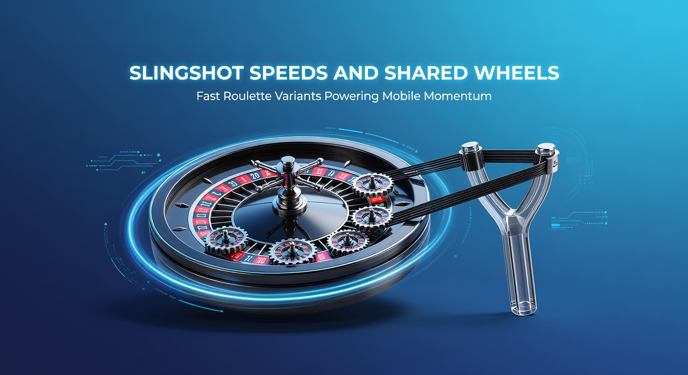 Dynamic close-up of a slingshot roulette wheel in action, with the ball accelerating rapidly across vibrant sectors during a high-speed mobile session