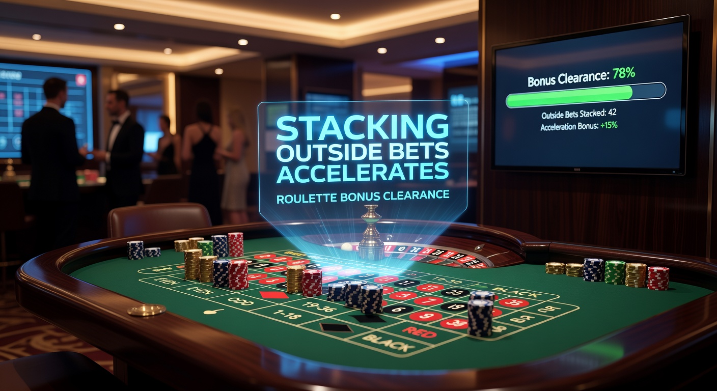 Close-up of a digital roulette interface with stacked outside bets highlighted, green chips on multiple even-money sections during a live dealer session