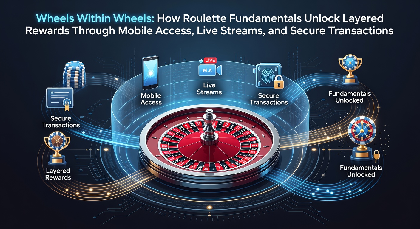 Roulette wheel integrated with mobile device showing live stream and secure transaction icons